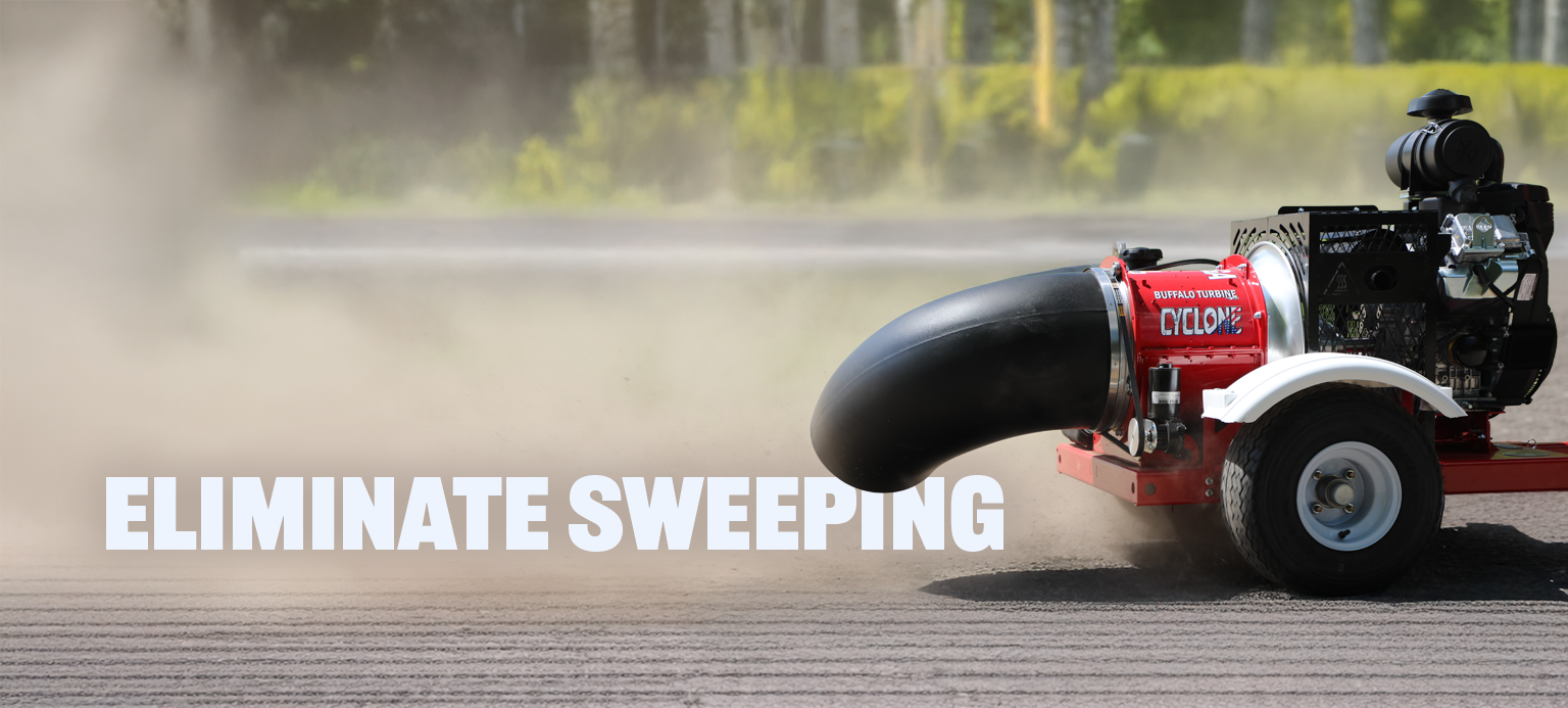 one-step surface preparation with Buffalo Turbine debris blower replacing sweeping